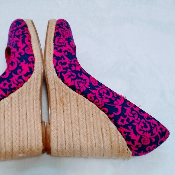 C LABEL PAISLEY PINK NAVY ESPADRILLES SIZE 5.5 - Picture 8 of 15